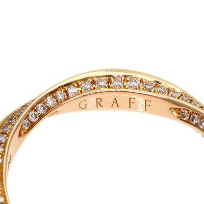 GRAFF Spiral Pave Diamond Band Ring K18 Pink Gold Ladies [Used]