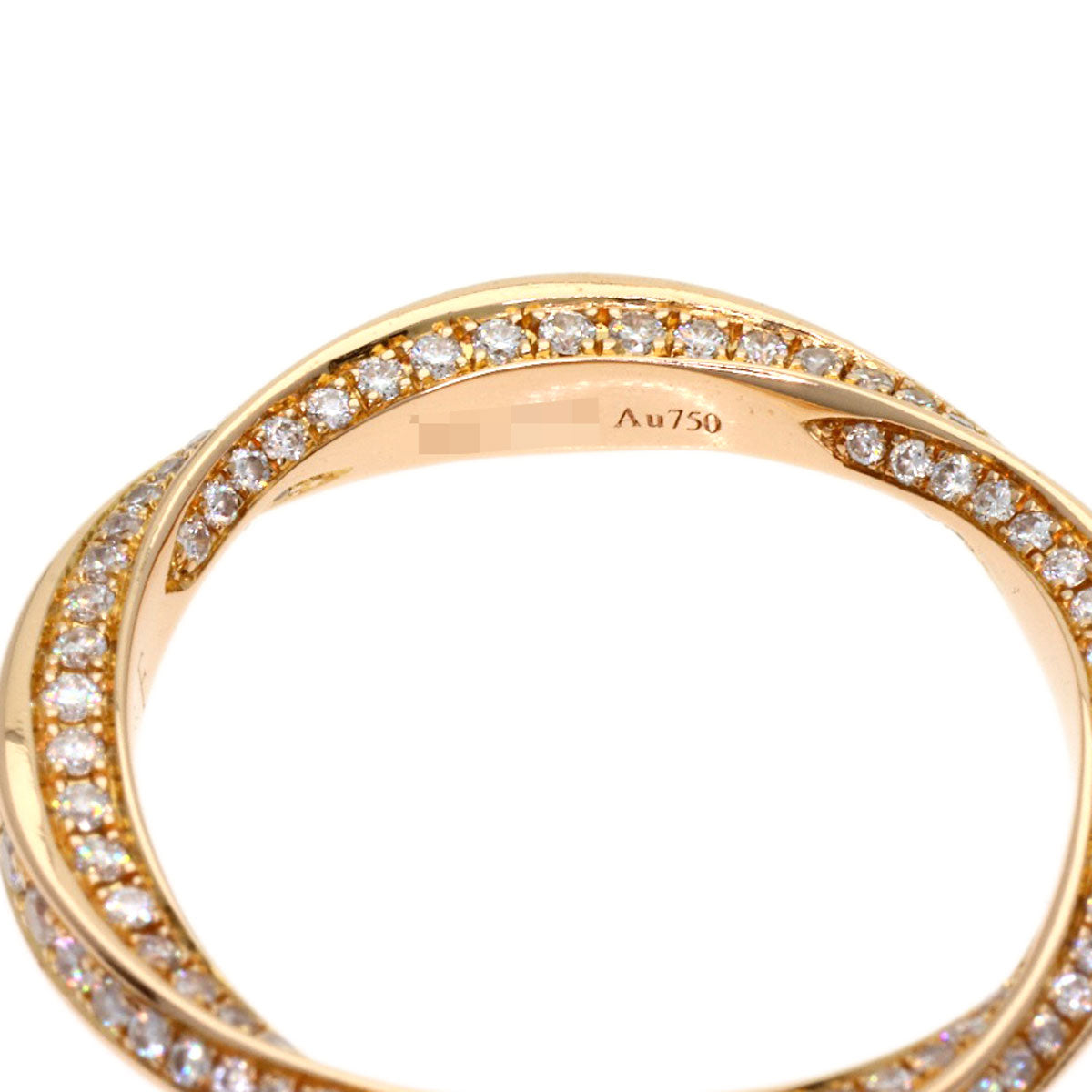 GRAFF Spiral Pave Diamond Band Ring K18 Pink Gold Ladies [Used]