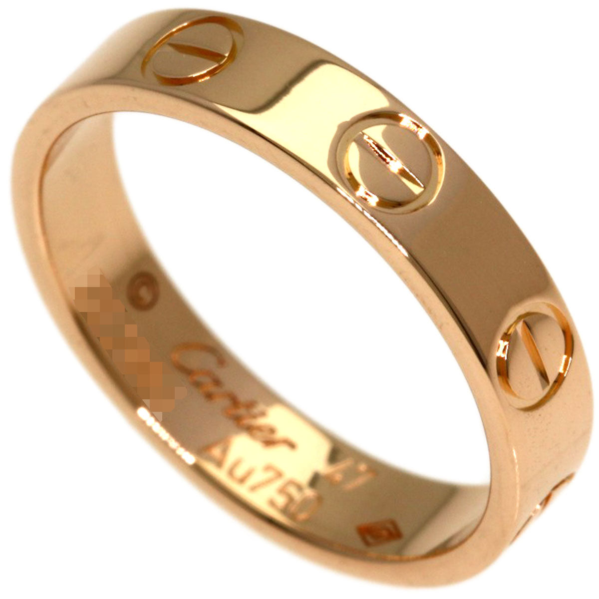 CARTIER Mini love ring # 47 Ring K18 Pink Gold Ladies [Used]