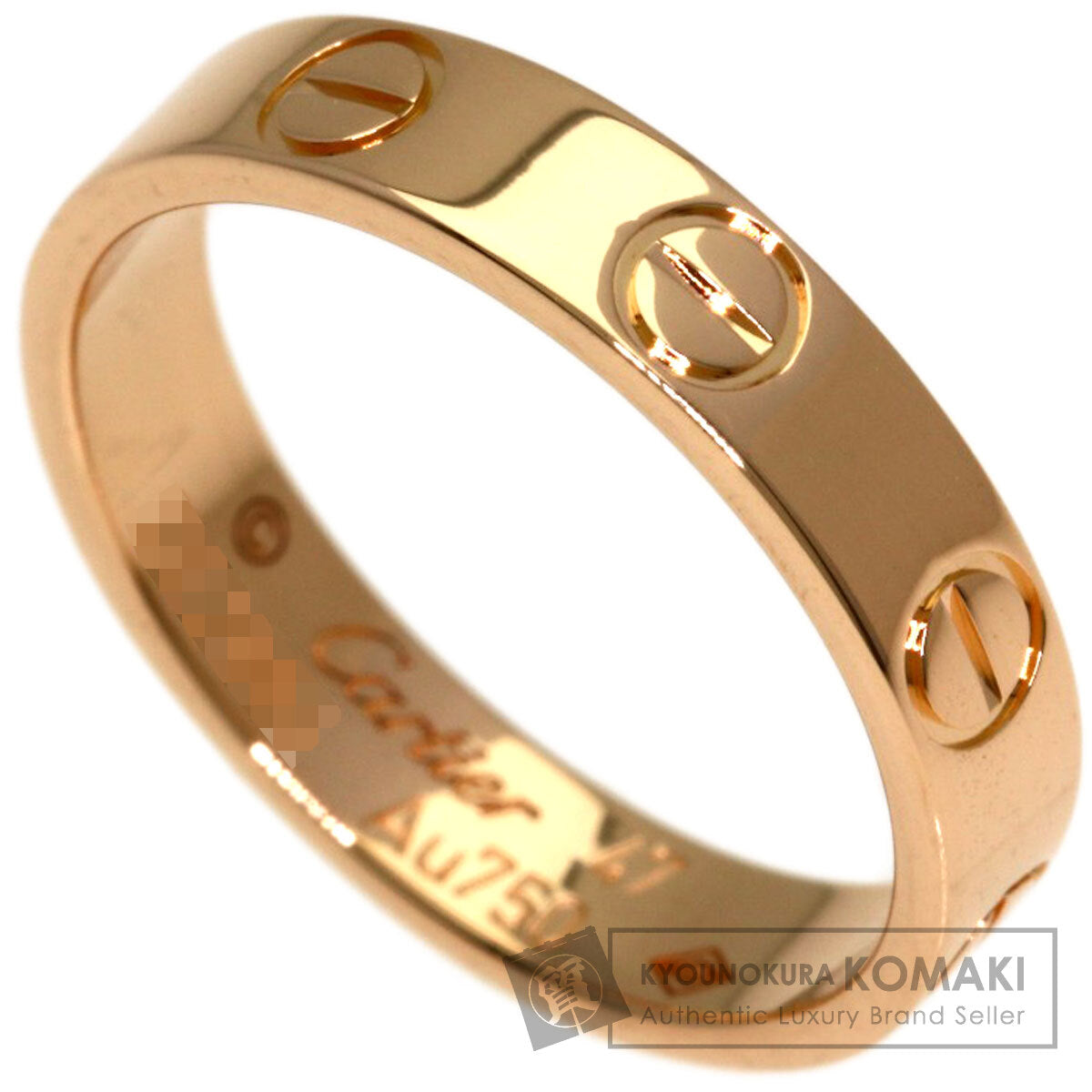CARTIER Mini love ring # 47 Ring K18 Pink Gold Ladies [Used]