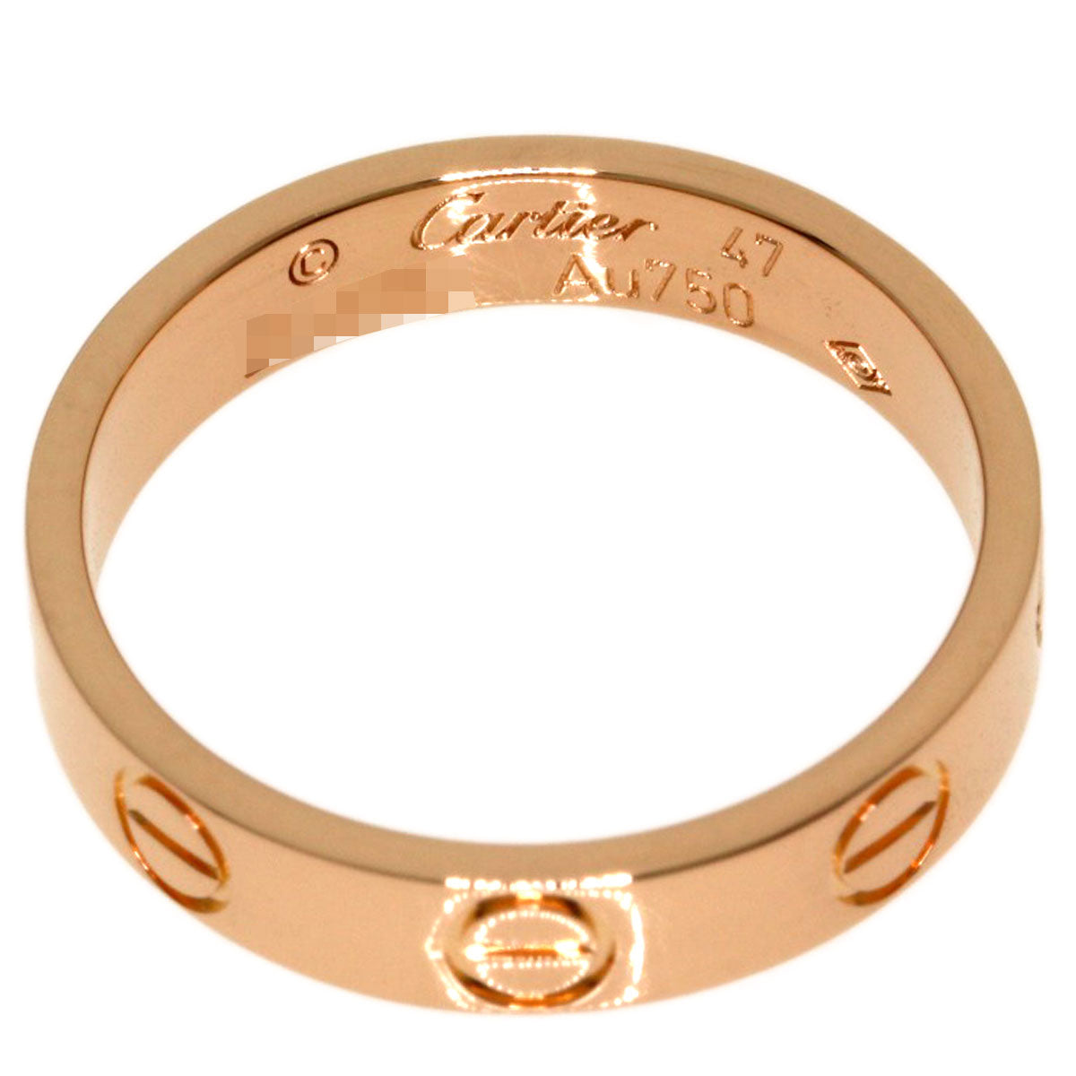 CARTIER Mini love ring # 47 Ring K18 Pink Gold Ladies [Used]