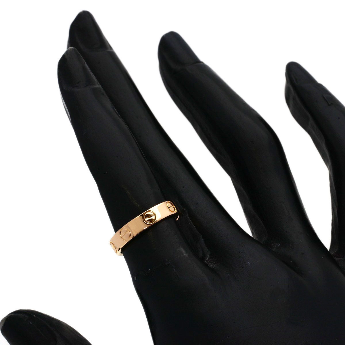 CARTIER Mini love ring # 47 Ring K18 Pink Gold Ladies [Used]