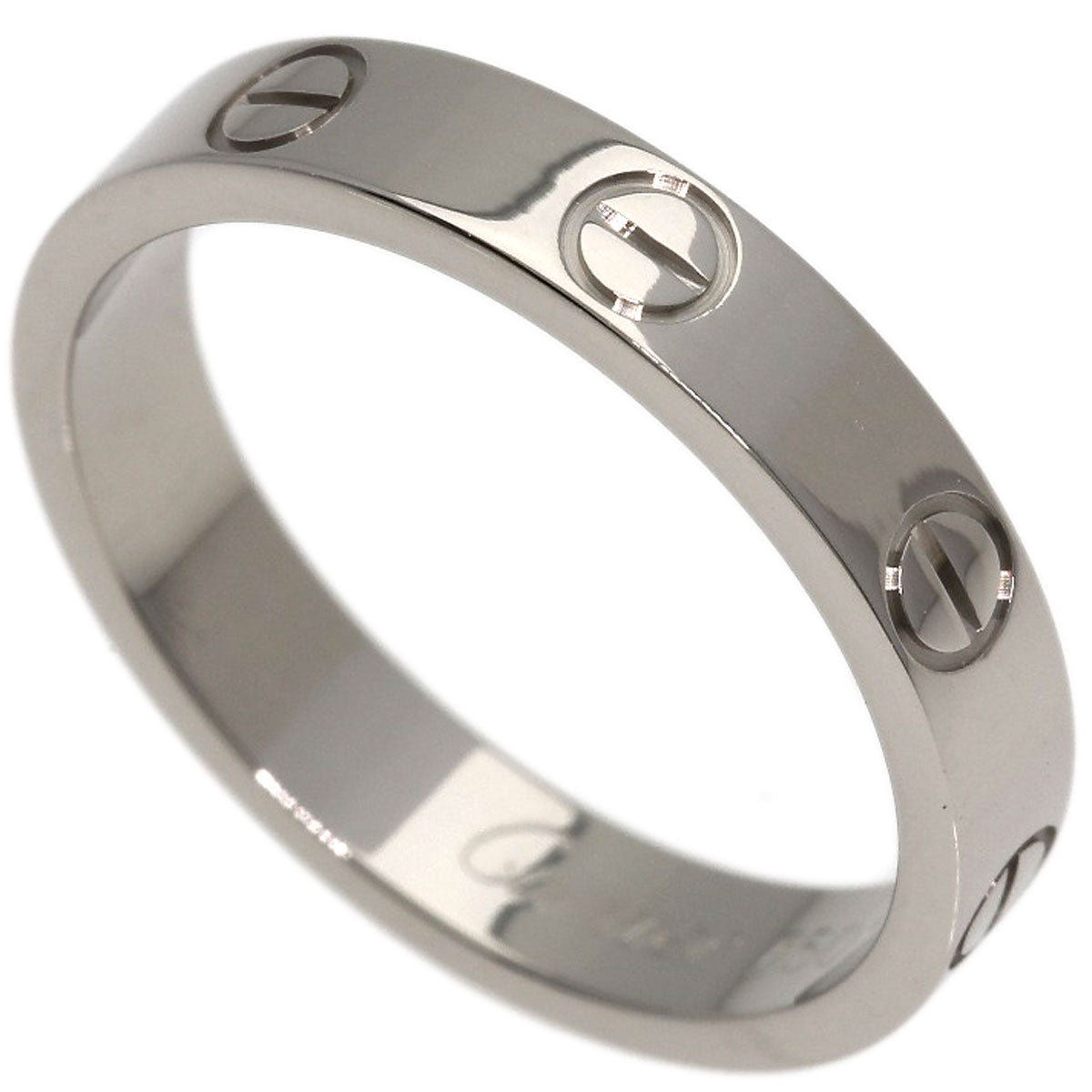 CARTIER Mini love ring # 52 Ring K18 White Gold Ladies [Used]