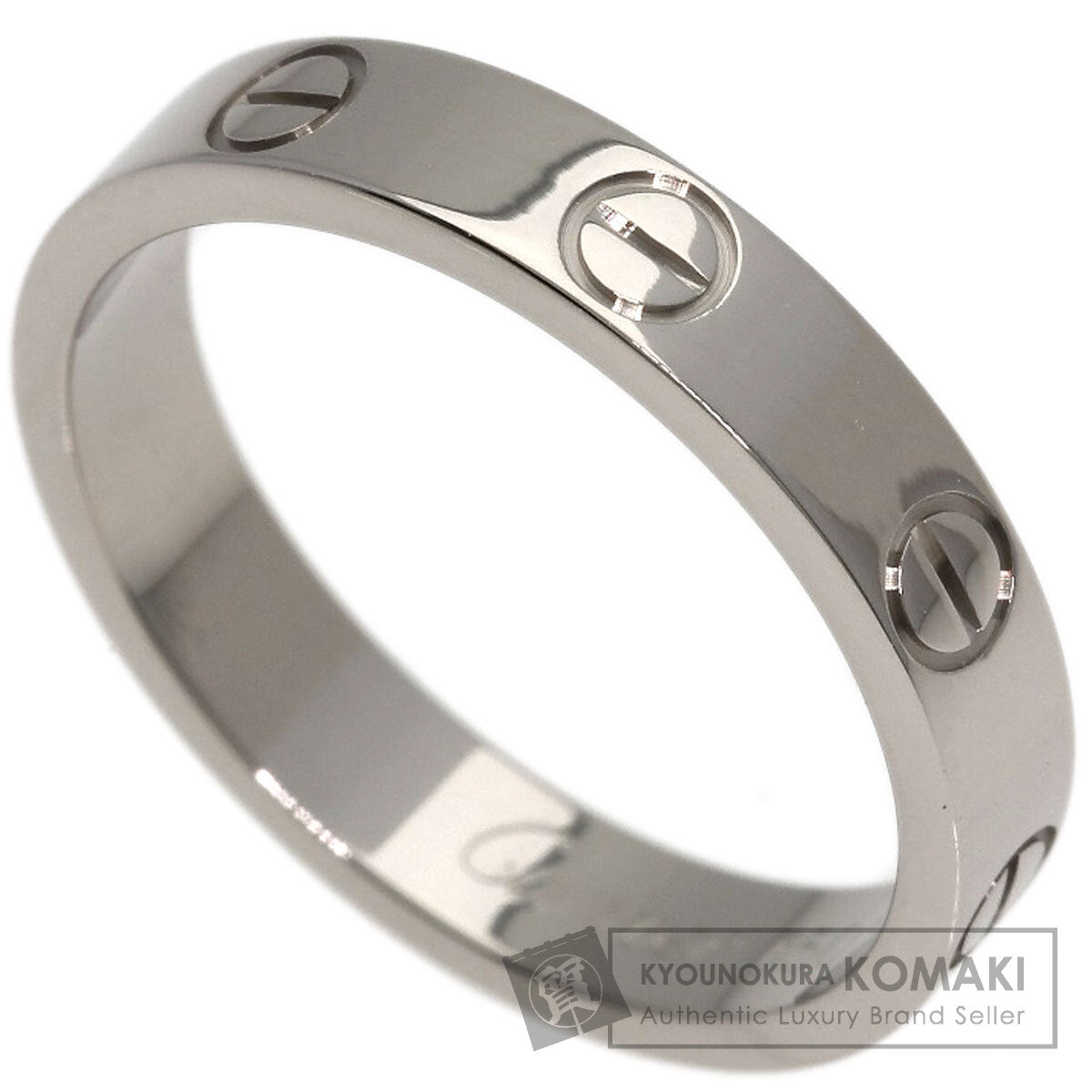 CARTIER Mini love ring # 52 Ring K18 White Gold Ladies [Used]
