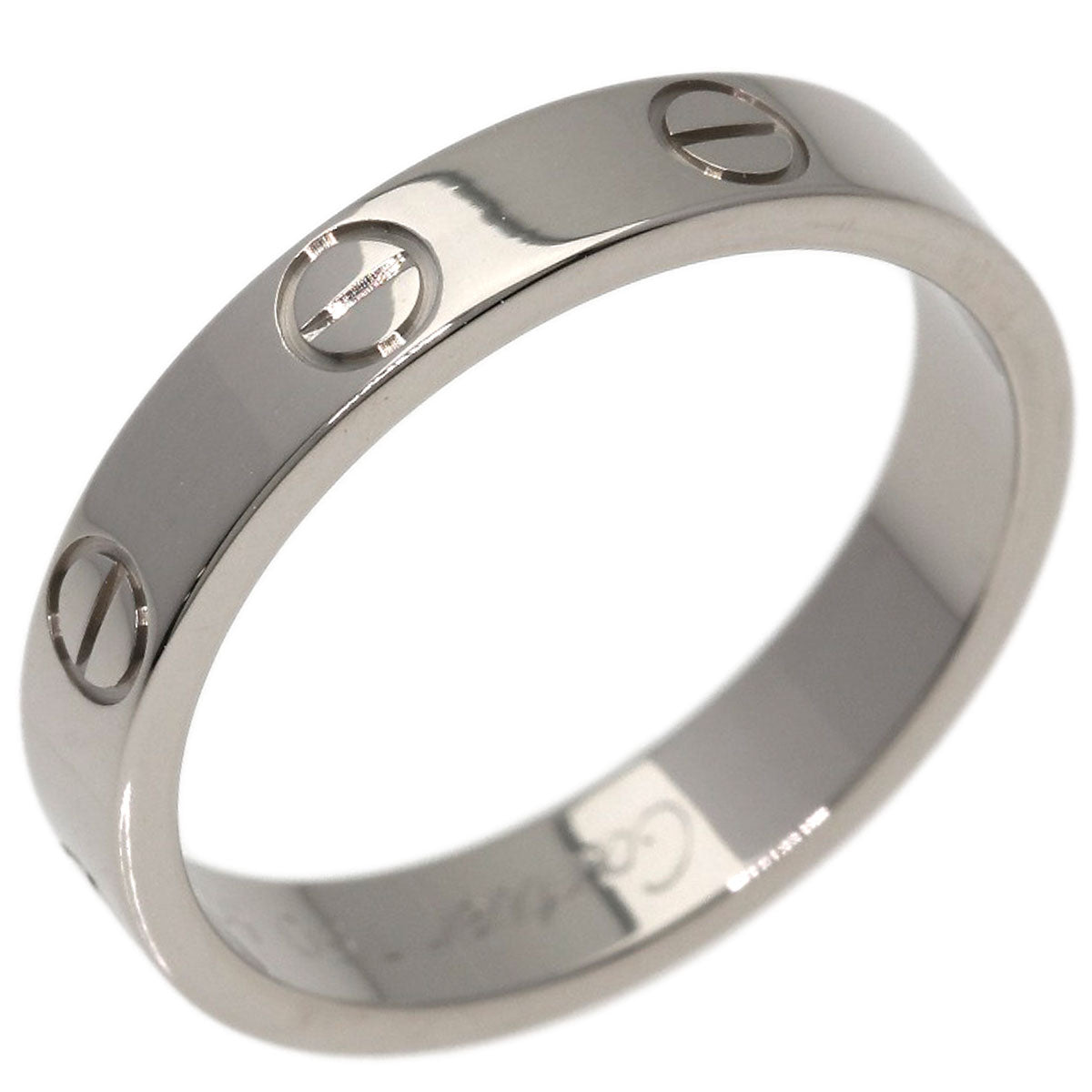 CARTIER Mini love ring # 52 Ring K18 White Gold Ladies [Used]