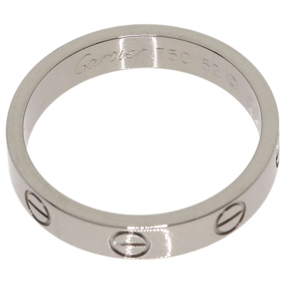 CARTIER Mini love ring # 52 Ring K18 White Gold Ladies [Used]