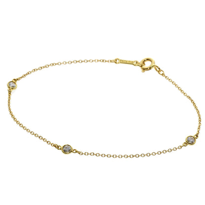 TIFFANY&Co. By The Yard 3P Diamond Bracelet K18 Yellow Gold Ladies [Used]