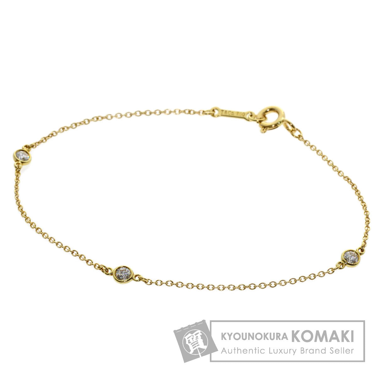 TIFFANY&Co. By The Yard 3P Diamond Bracelet K18 Yellow Gold Ladies [Used]