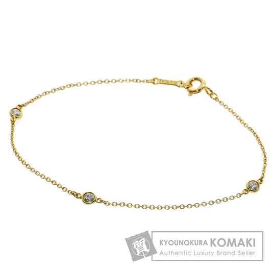 TIFFANY&Co. By The Yard 3P Diamond Bracelet K18 Yellow Gold Ladies [Used]