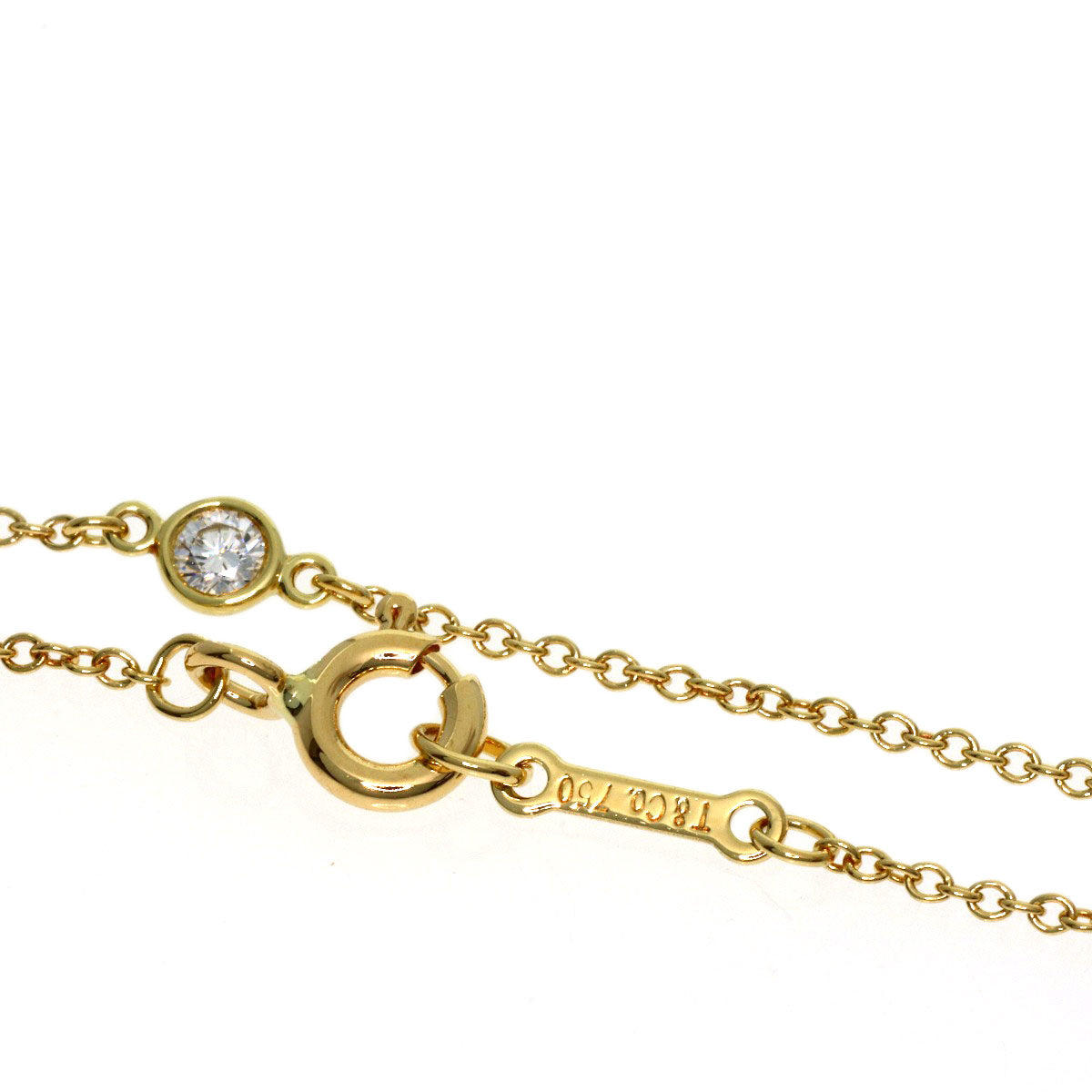 TIFFANY&Co. By The Yard 3P Diamond Bracelet K18 Yellow Gold Ladies [Used]