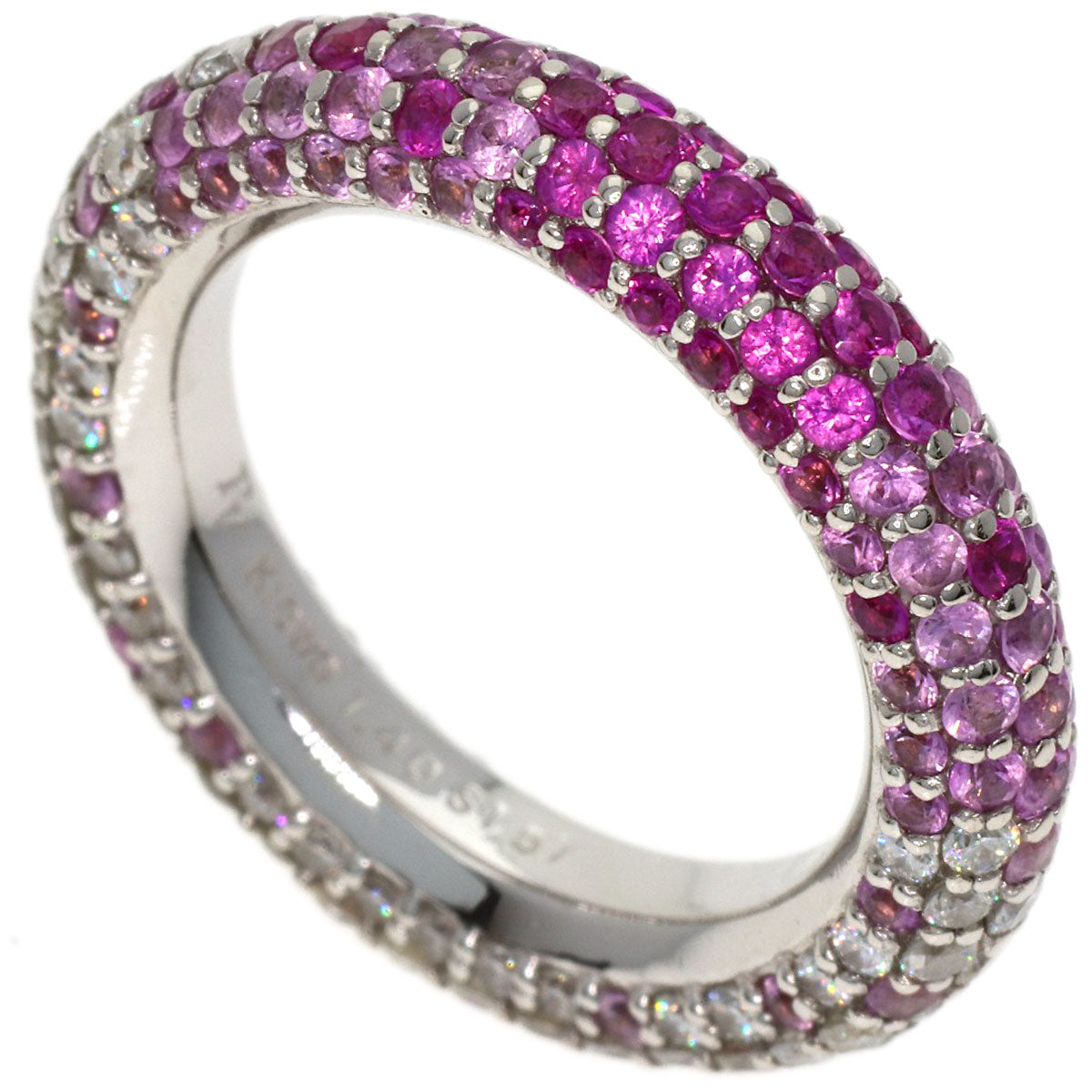 Ponte Vecchio Eterno Full Diamond Pink Sapphire Ring K18 White Gold Ladies [Used]