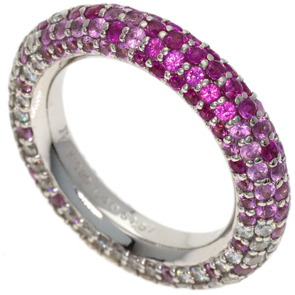 Ponte Vecchio Eterno Full Diamond Pink Sapphire Ring K18 White Gold Ladies [Used]