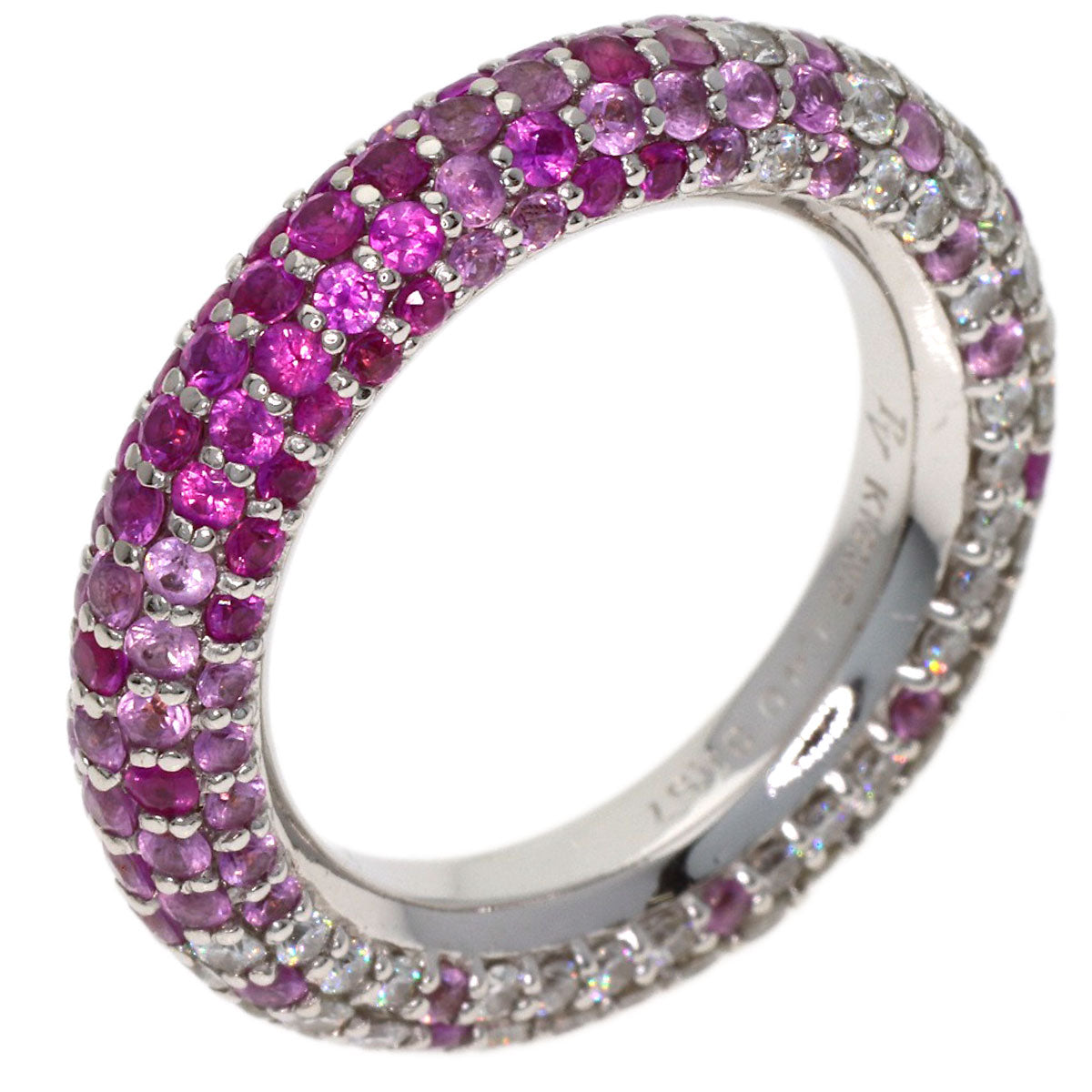 Ponte Vecchio Eterno Full Diamond Pink Sapphire Ring K18 White Gold Ladies [Used]