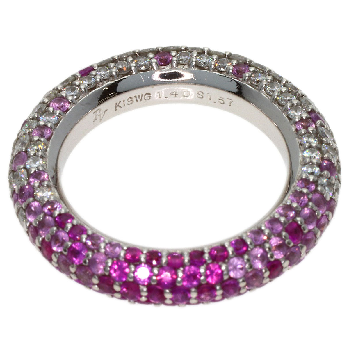 Ponte Vecchio Eterno Full Diamond Pink Sapphire Ring K18 White Gold Ladies [Used]