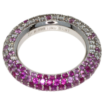 Ponte Vecchio Eterno Full Diamond Pink Sapphire Ring K18 White Gold Ladies [Used]