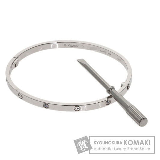 CARTIER LOVE Bracelets 6P Diamond with Driver #17 Bracelet K18 White Gold Ladies [Used]