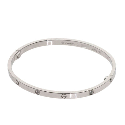 CARTIER LOVE Bracelets 6P Diamond with Driver #17 Bracelet K18 White Gold Ladies [Used]