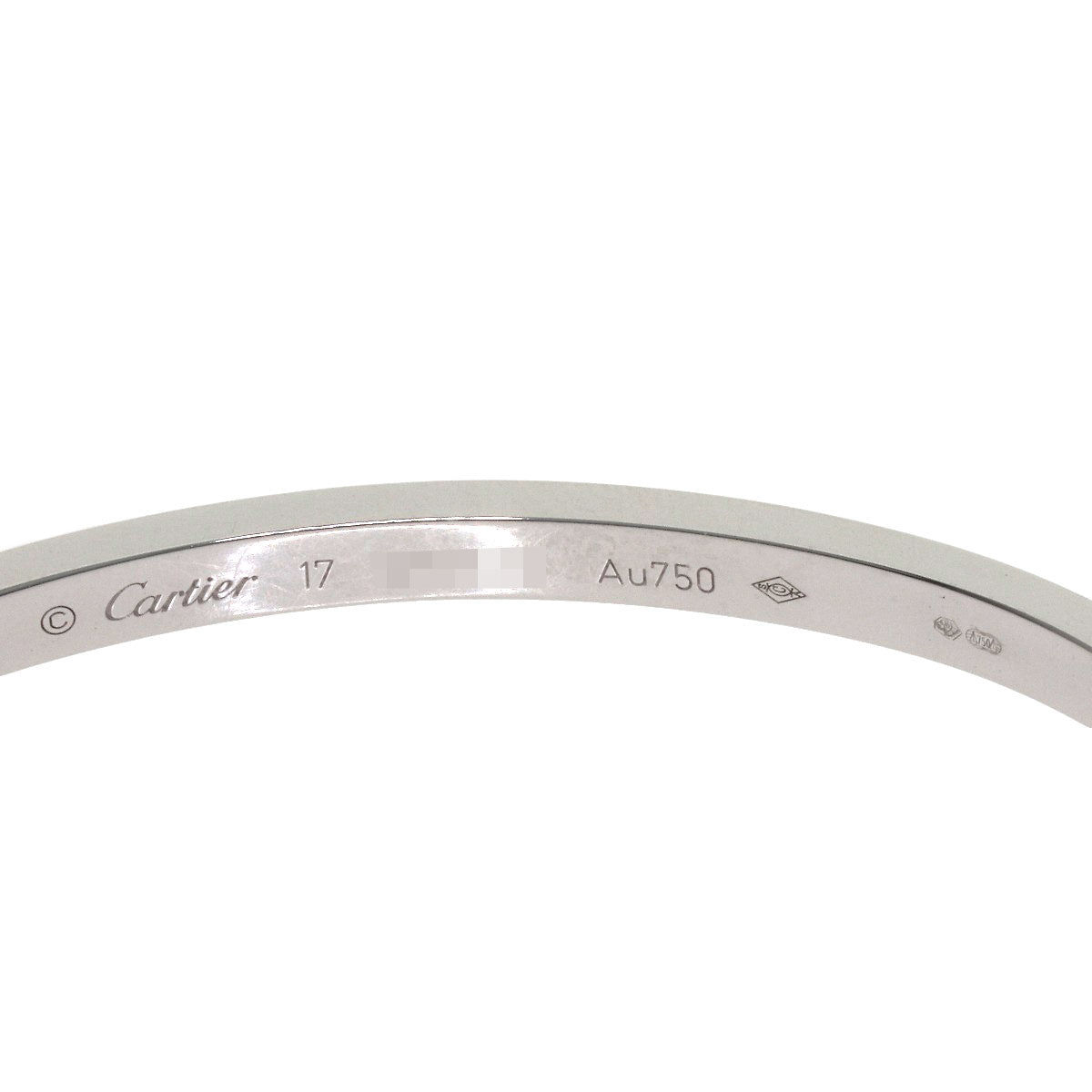 CARTIER LOVE Bracelets 6P Diamond with Driver #17 Bracelet K18 White Gold Ladies [Used]