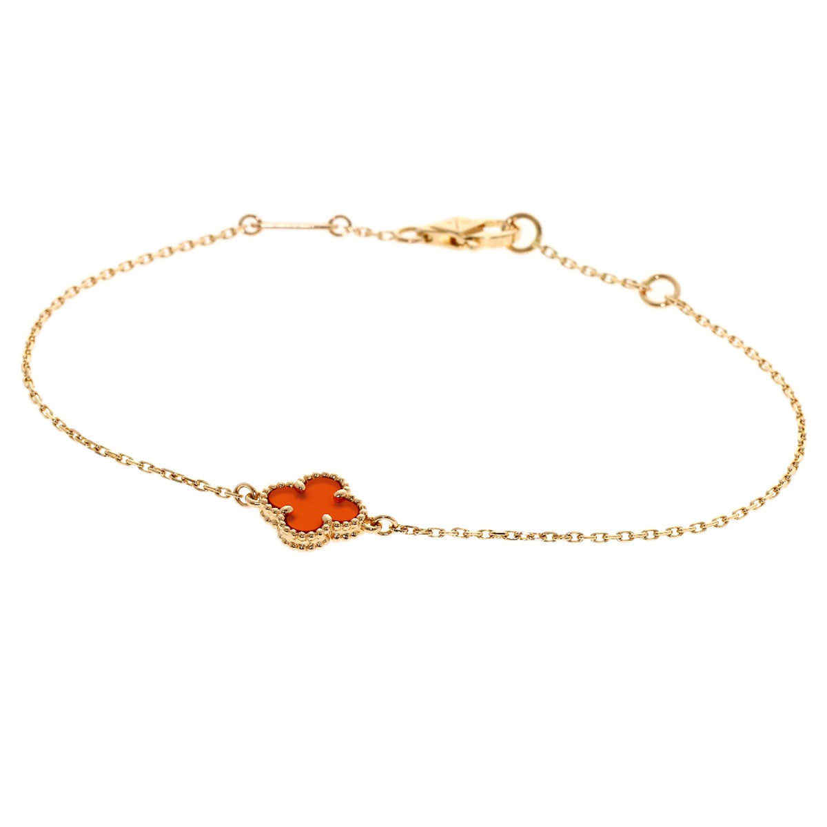 Van Cleef & Arpels Sweet Alhambra Carnelian Bracelet K18 Pink Gold Ladies [Used]