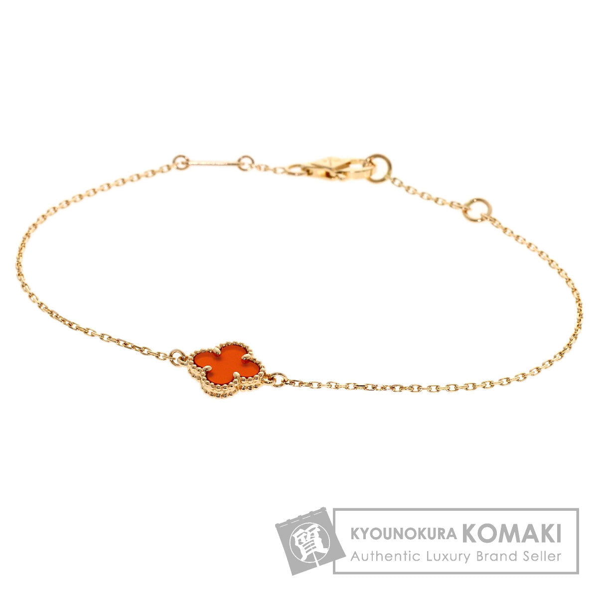 Van Cleef & Arpels Sweet Alhambra Carnelian Bracelet K18 Pink Gold Ladies [Used]