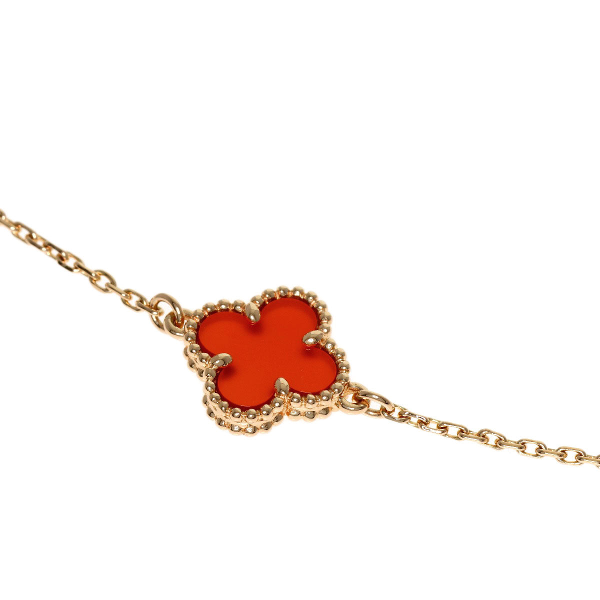 Van Cleef & Arpels Sweet Alhambra Carnelian Bracelet K18 Pink Gold Ladies [Used]