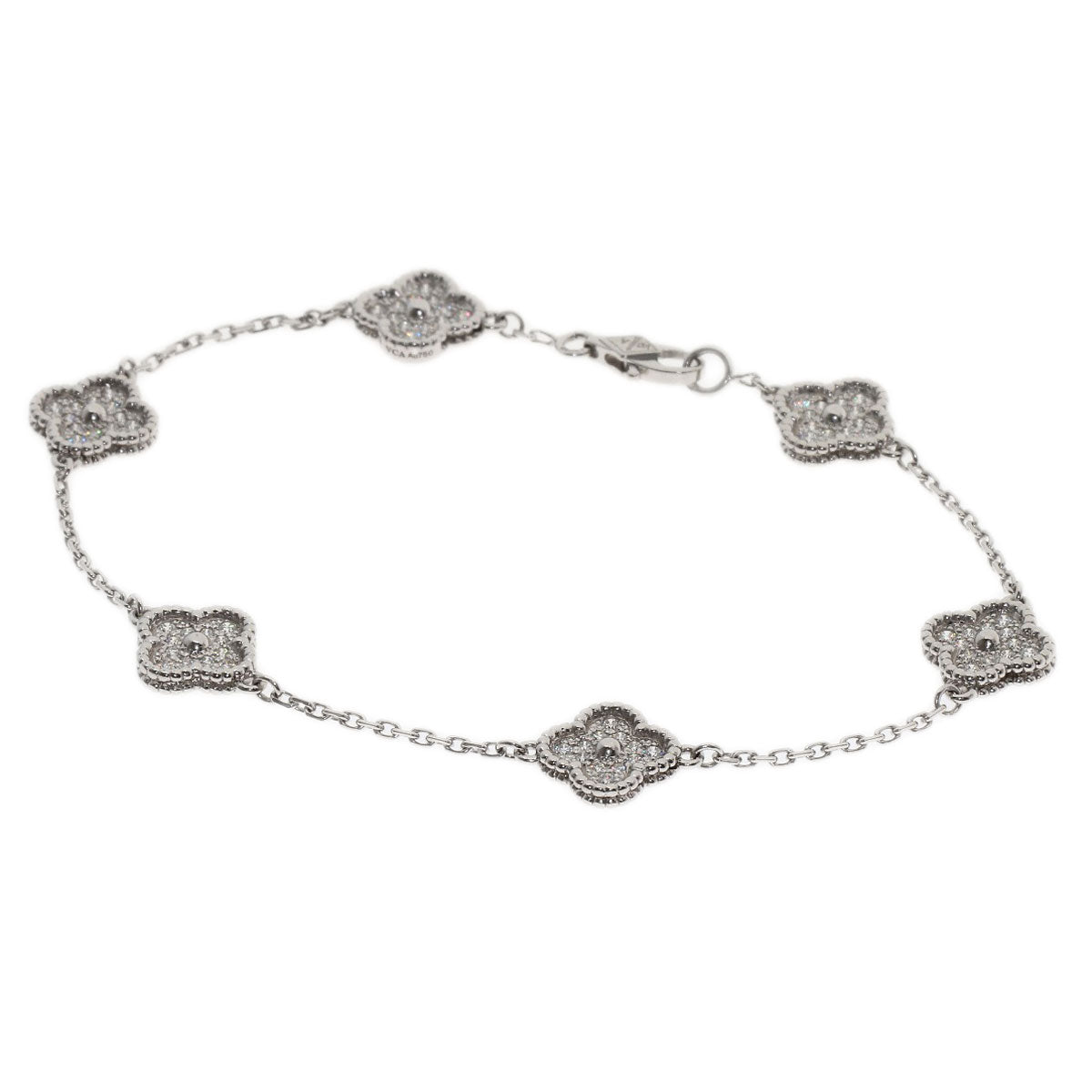Van Cleef & Arpels Sweet Alhambra Diamond Bracelet K18 White Gold Ladies [Used]