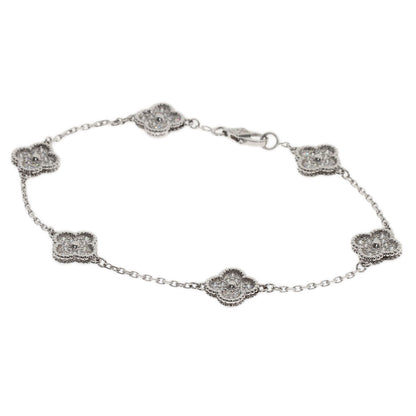 Van Cleef & Arpels Sweet Alhambra Diamond Bracelet K18 White Gold Ladies [Used]