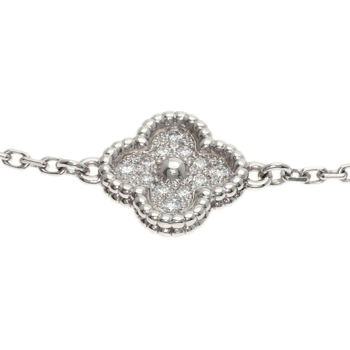 Van Cleef & Arpels Sweet Alhambra Diamond Bracelet K18 White Gold Ladies [Used]