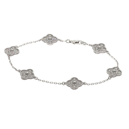 Van Cleef & Arpels Sweet Alhambra Diamond Bracelet K18 White Gold Ladies [Used]