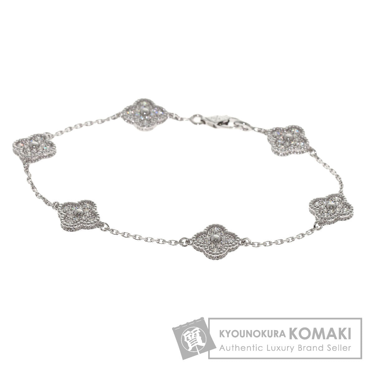 Van Cleef & Arpels Sweet Alhambra Diamond Bracelet K18 White Gold Ladies [Used]