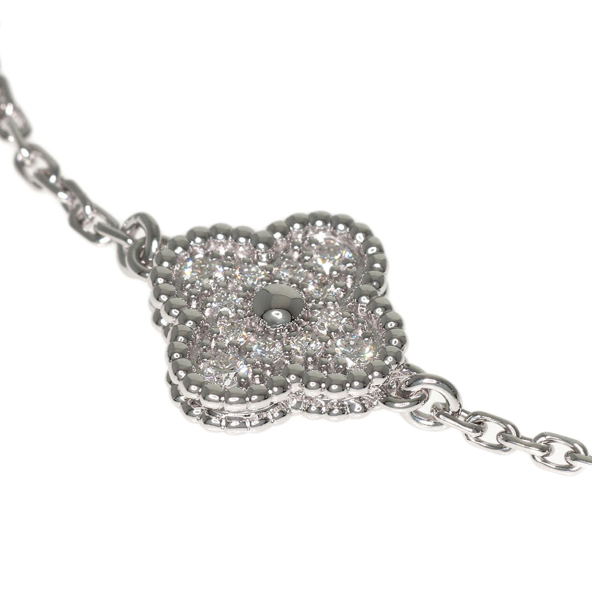 Van Cleef & Arpels Sweet Alhambra Diamond Bracelet K18 White Gold Ladies [Used]