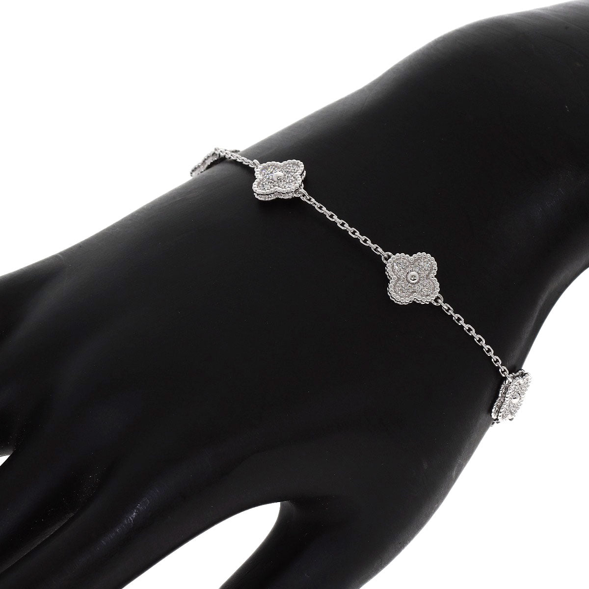 Van Cleef & Arpels Sweet Alhambra Diamond Bracelet K18 White Gold Ladies [Used]