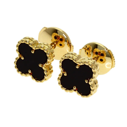 Van Cleef & Arpels Sweet Alhambra Onyx earring K18 Yellow Gold Ladies [Used]