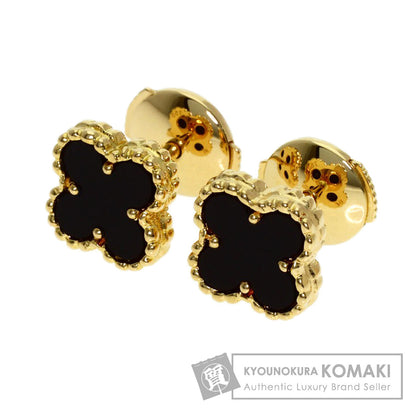 Van Cleef & Arpels Sweet Alhambra Onyx earring K18 Yellow Gold Ladies [Used]