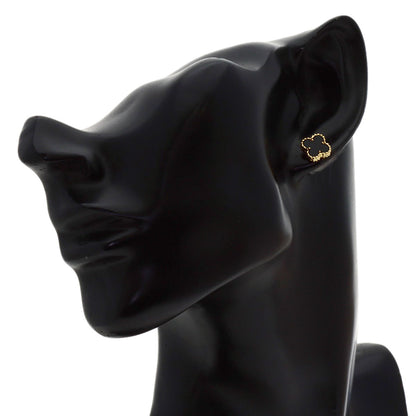 Van Cleef & Arpels Sweet Alhambra Onyx earring K18 Yellow Gold Ladies [Used]