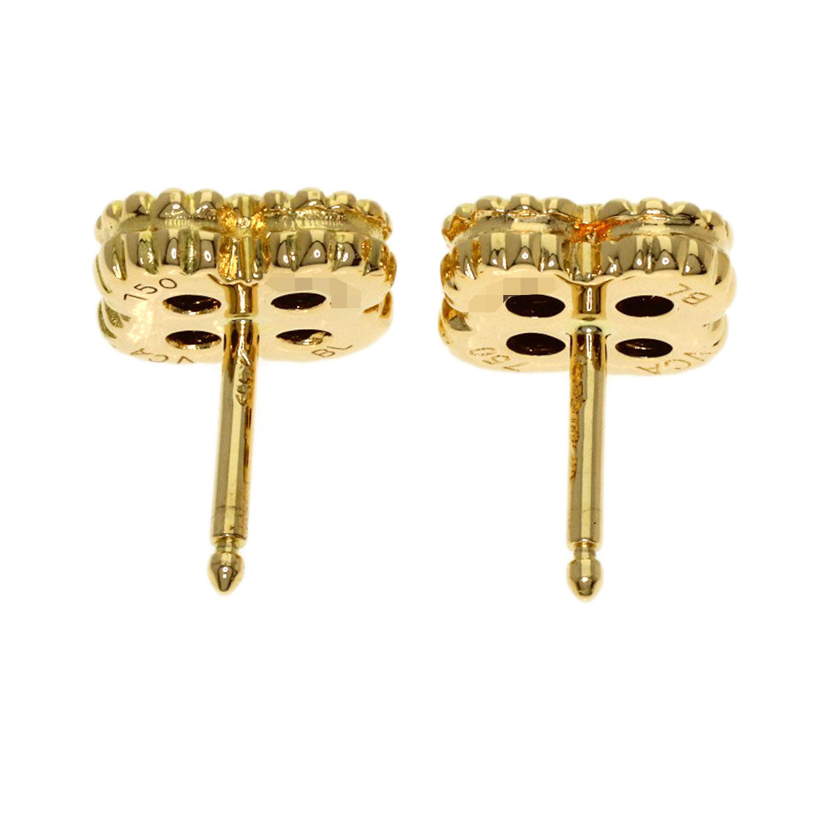 Van Cleef & Arpels Sweet Alhambra Onyx earring K18 Yellow Gold Ladies [Used]