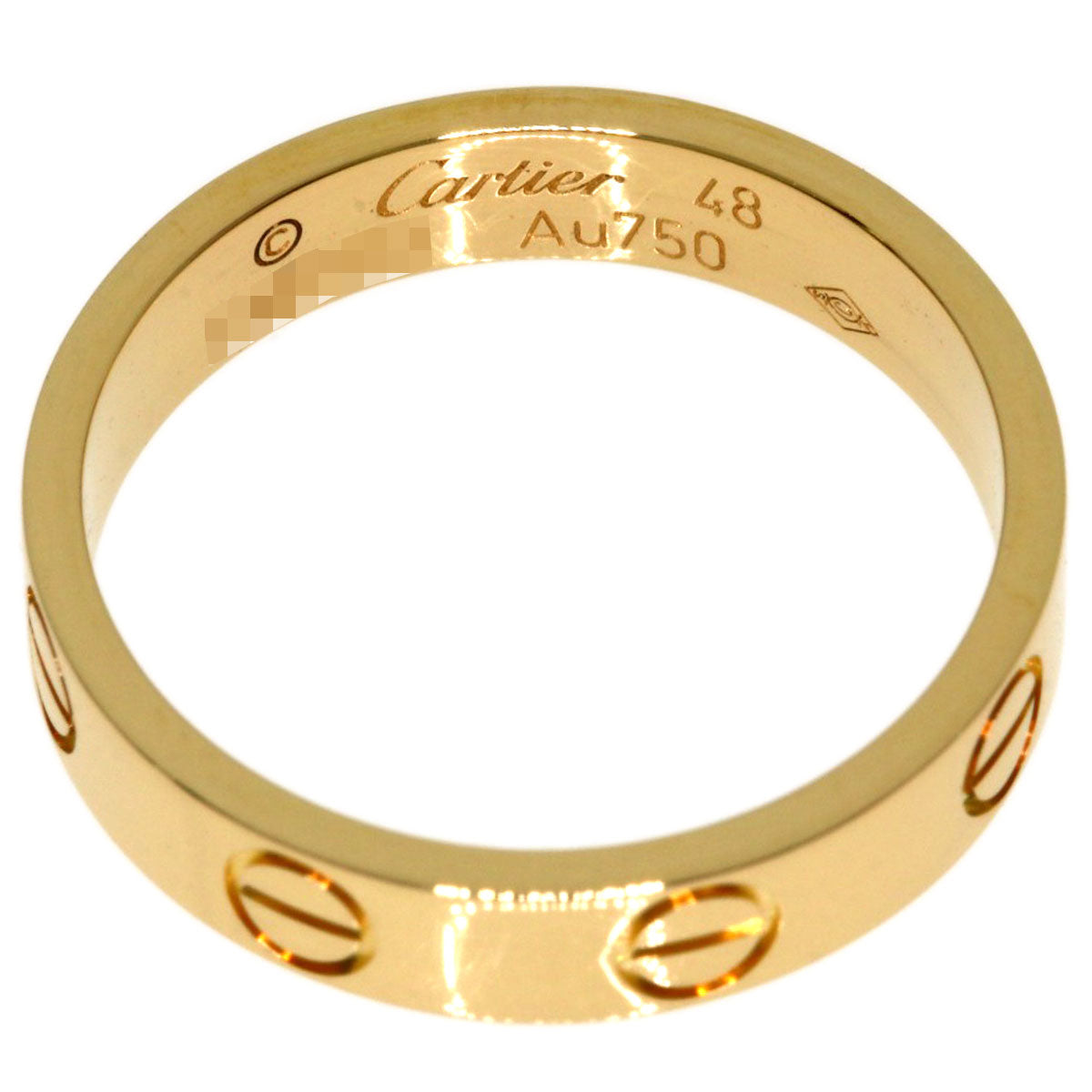 CARTIER Mini love ring # 48 Ring K18 Yellow Gold Ladies [Used]
