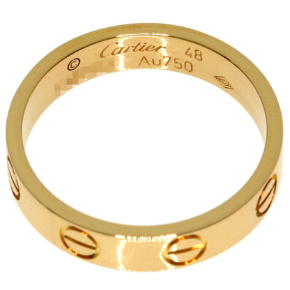 CARTIER Mini love ring # 48 Ring K18 Yellow Gold Ladies [Used]