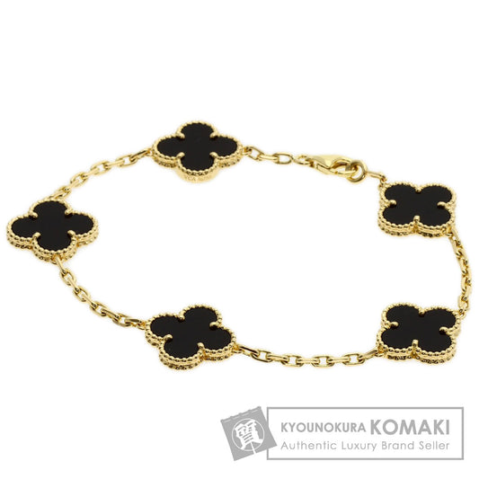 Van Cleef & Arpels Vintage Alhambra Onyx Bracelet K18 Yellow Gold Ladies [Used]