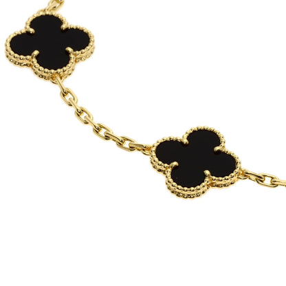 Van Cleef & Arpels Vintage Alhambra Onyx Bracelet K18 Yellow Gold Ladies [Used]
