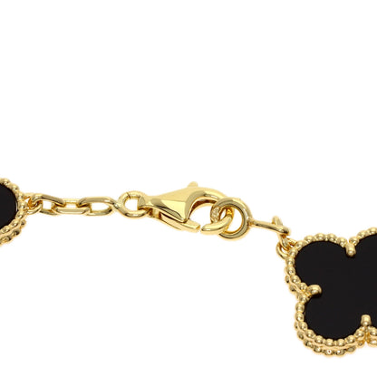 Van Cleef & Arpels Vintage Alhambra Onyx Bracelet K18 Yellow Gold Ladies [Used]