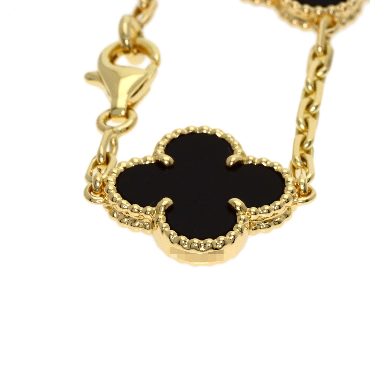 Van Cleef & Arpels Vintage Alhambra Onyx Bracelet K18 Yellow Gold Ladies [Used]