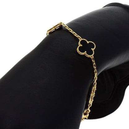 Van Cleef & Arpels Vintage Alhambra Onyx Bracelet K18 Yellow Gold Ladies [Used]