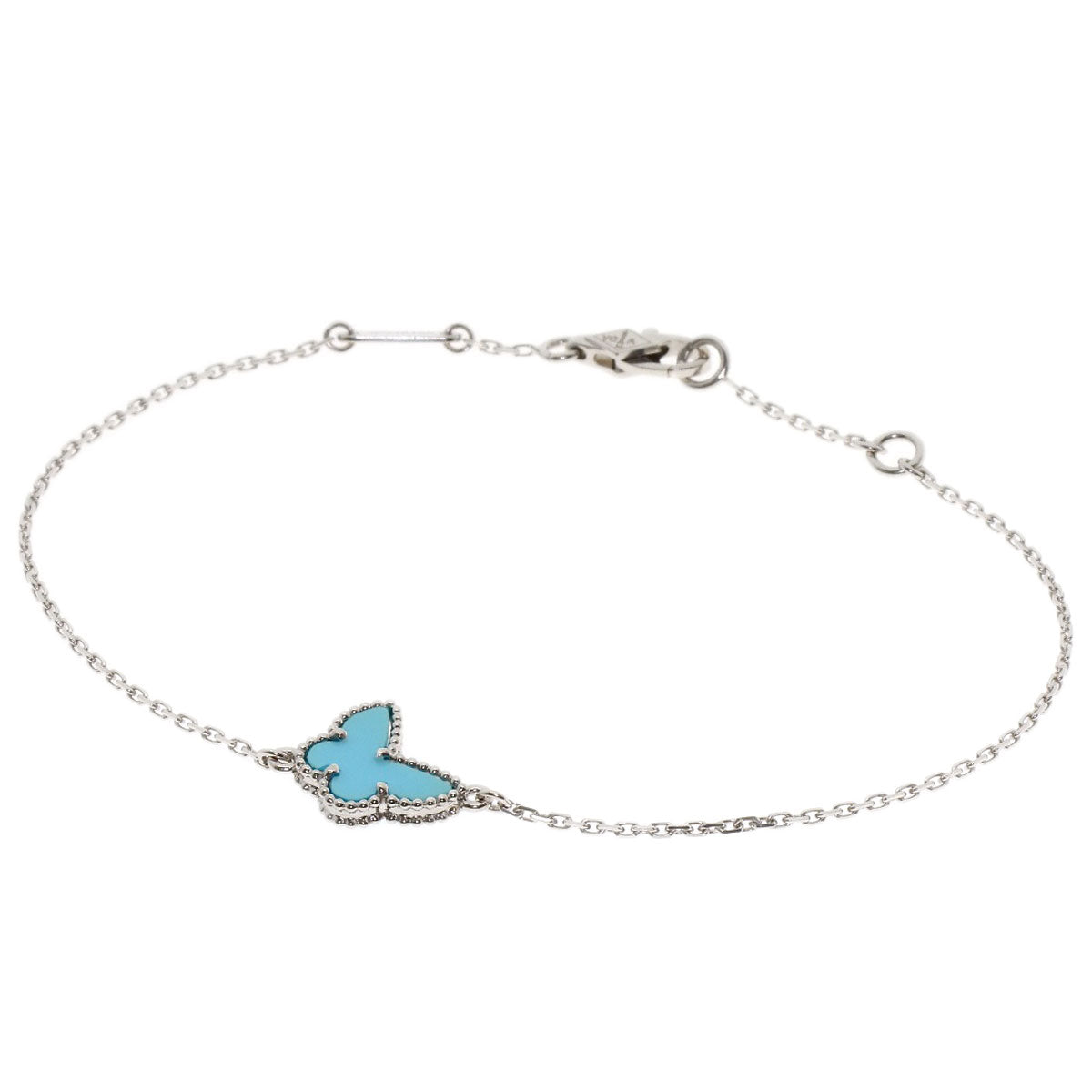 Van Cleef & Arpels Sweet Alhambra Papillon Turquoise Bracelet K18 White Gold Ladies [Used]