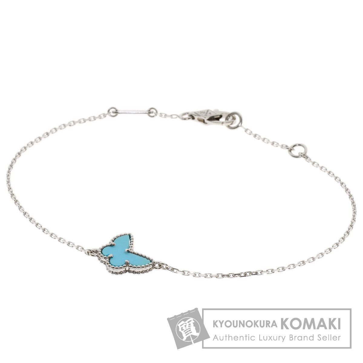 Van Cleef & Arpels Sweet Alhambra Papillon Turquoise Bracelet K18 White Gold Ladies [Used]