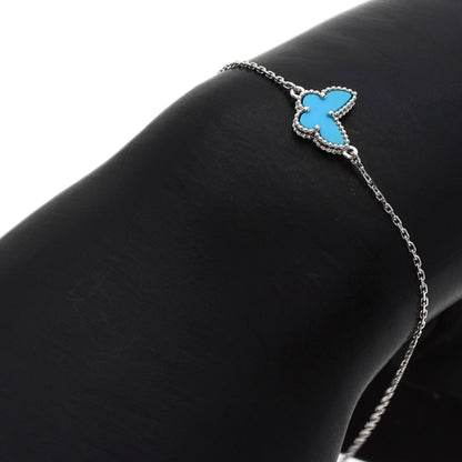 Van Cleef & Arpels Sweet Alhambra Papillon Turquoise Bracelet K18 White Gold Ladies [Used]
