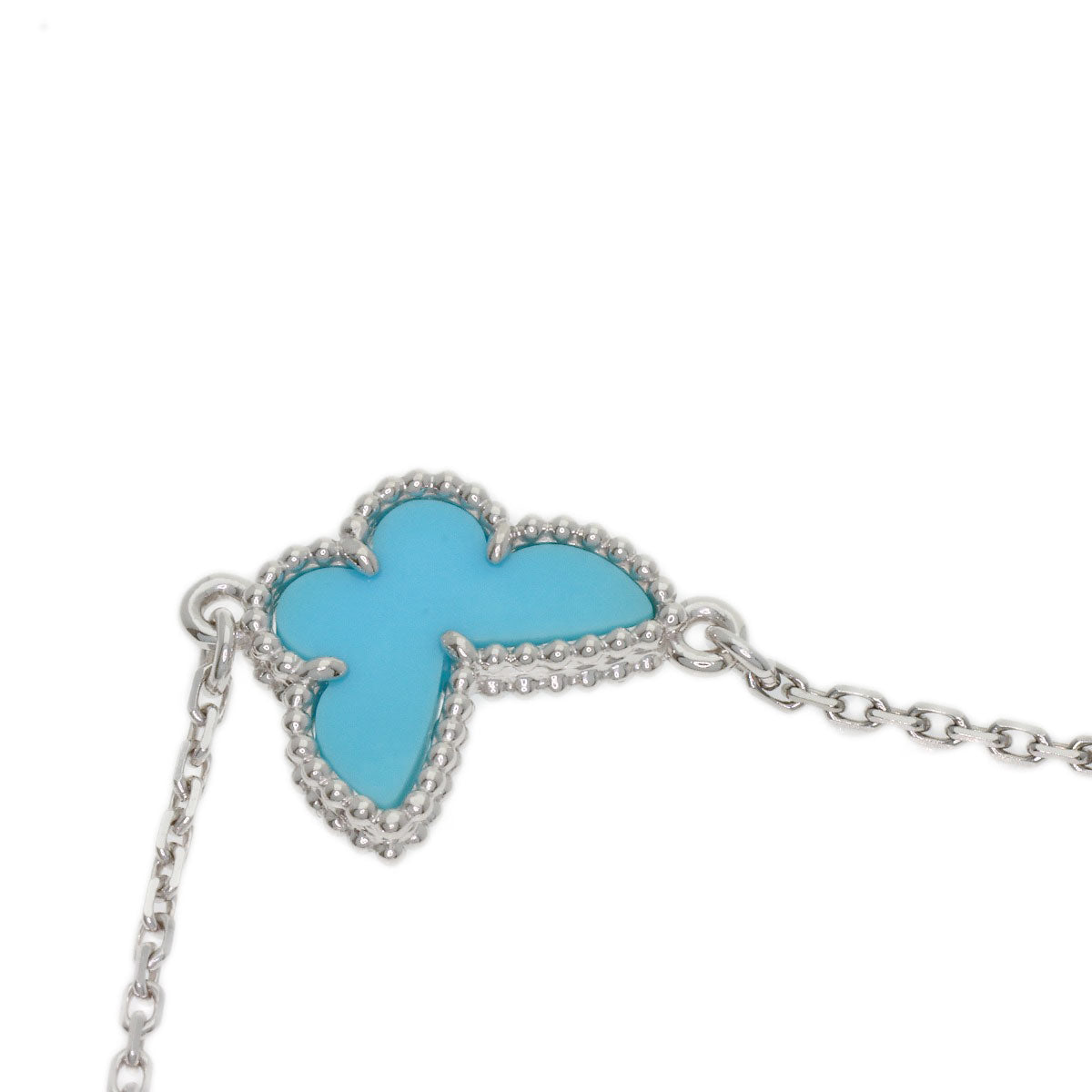 Van Cleef & Arpels Sweet Alhambra Papillon Turquoise Bracelet K18 White Gold Ladies [Used]