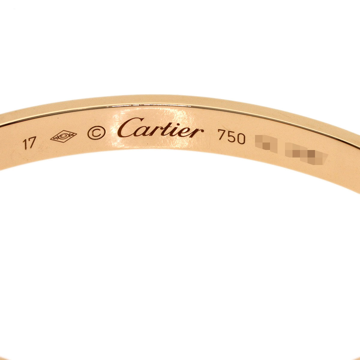 CARTIER Open LOVE Bracelets #17 Bracelet K18 Pink Gold Ladies [Used]