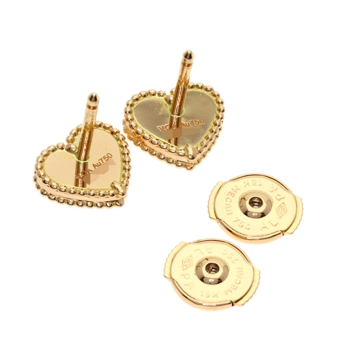 Van Cleef & Arpels Sweetheart Carnelian earring K18 Pink Gold Ladies [Used]
