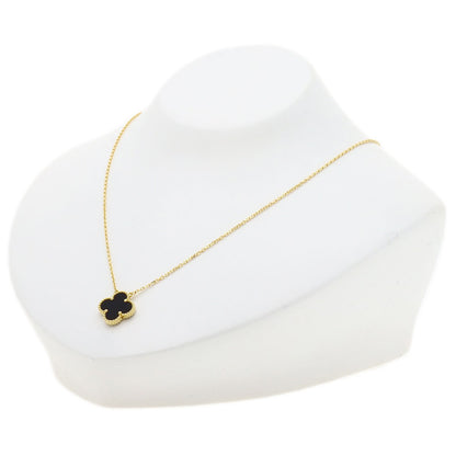 Van Cleef & Arpels Vintage Alhambra Onyx Necklace K18 Yellow Gold Ladies [Used]